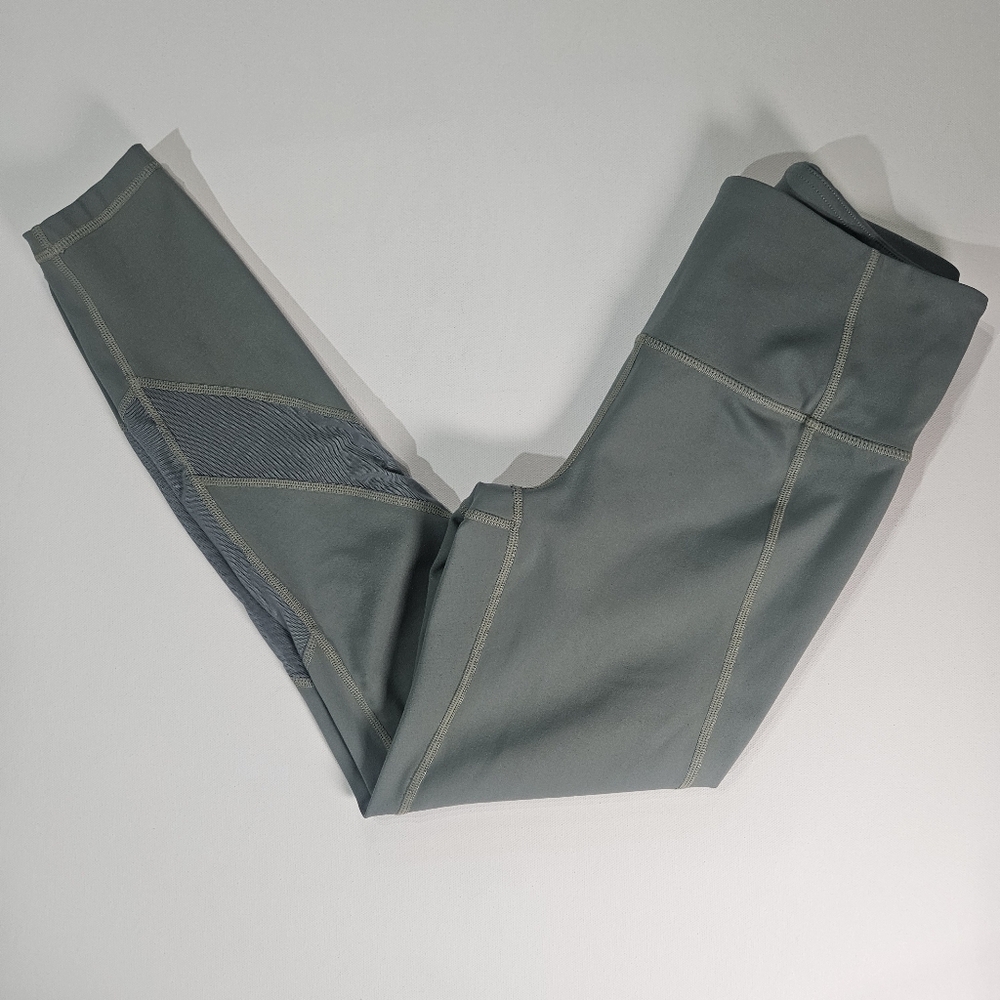 Athleta Leggings Womens Size XS Pale Green Paneled Moisture Wicking‎ Yoga Pants